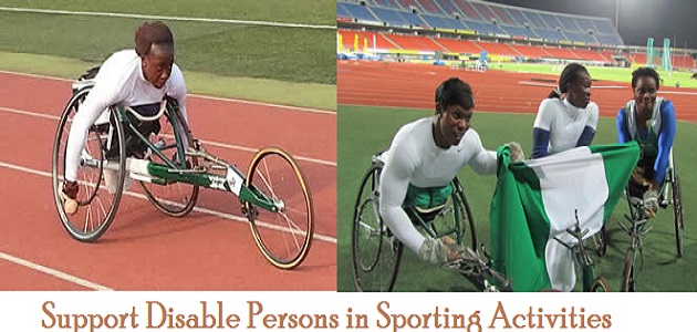 Support disabled persons in sporting activities.